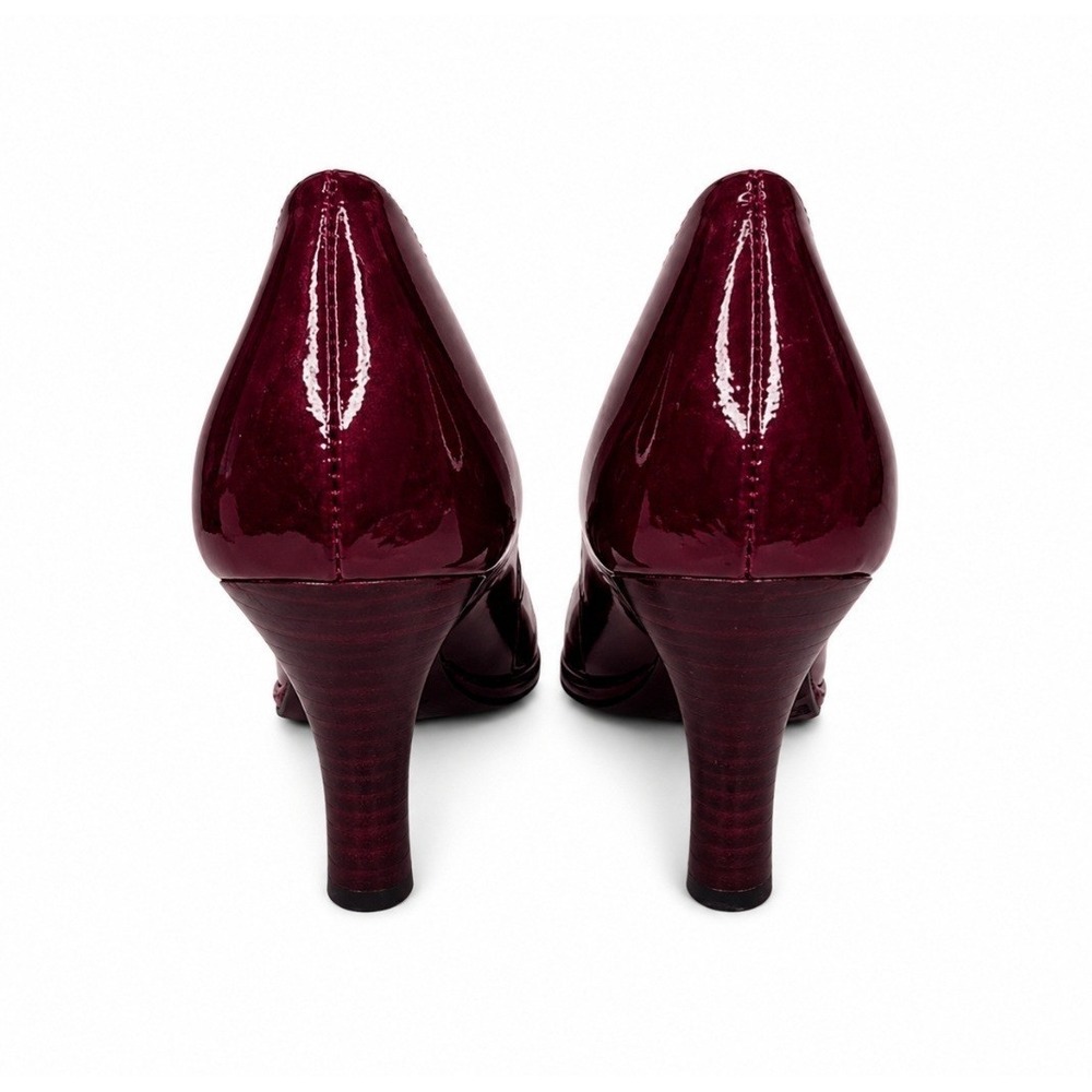 Söfft Burgundy Patent Leather Heels Pumps Womens Size 7M Cutout Career Shoes - Picture 5 of 8
